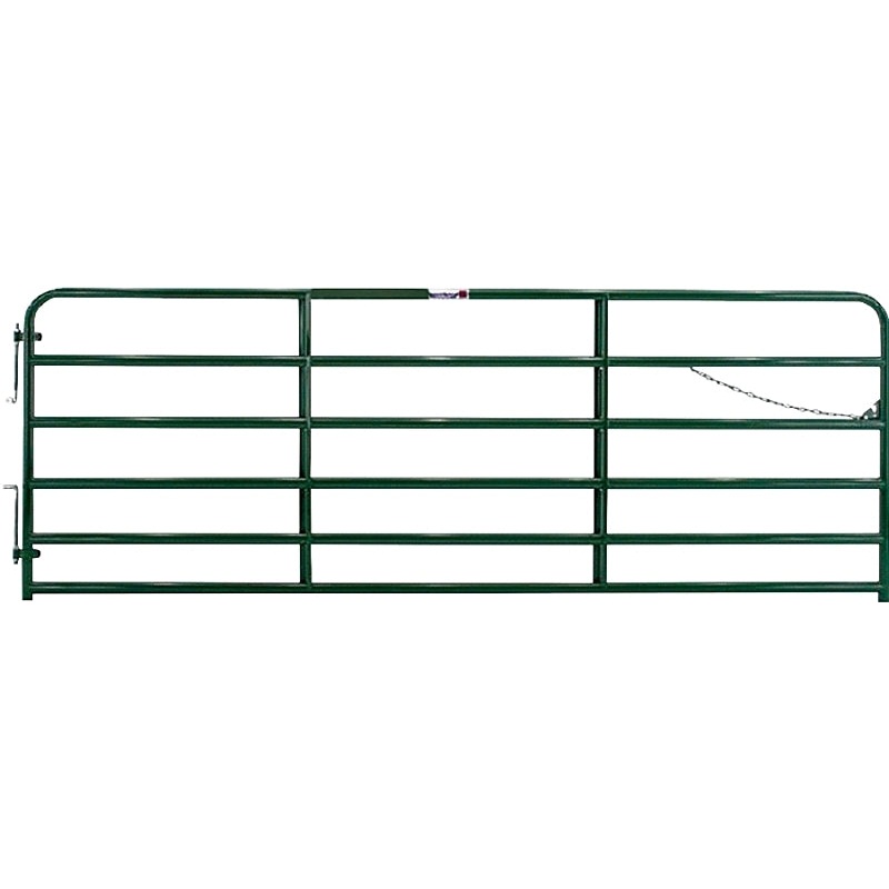 Tarter 2GGCH12 Safety Gate, 12 ft W Gate, 52 in H Gate, 16 ga Frame Tube/Channel, Steel Frame, Green