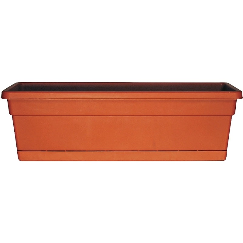 Southern Patio WB2412TC Window Box Planter, 7.22 in H, 23-3/4 in W, 8 in D, Plastic, Terracotta