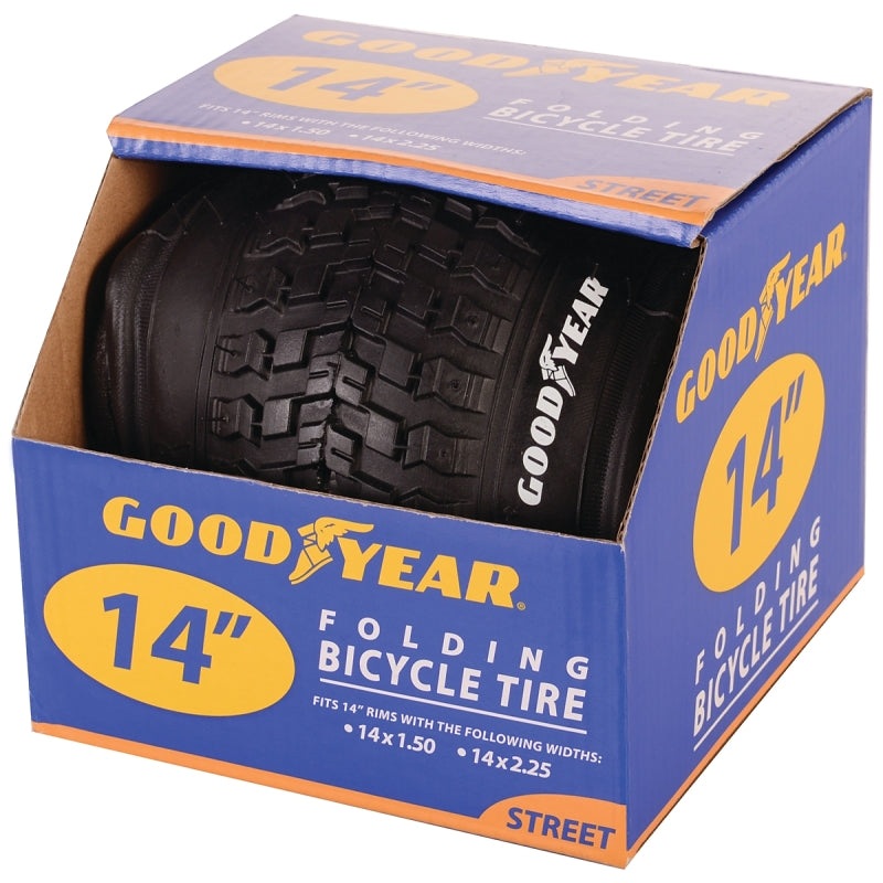 Kent 91051 Bike Tire, Folding, Black, For: 14-1/2 x 2-1/4 in Rim