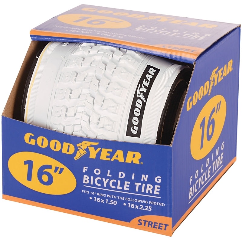 Kent 91053 Bike Tire, Folding, White, For: 16 x 1-1/2 to 2-1/4 in Rim