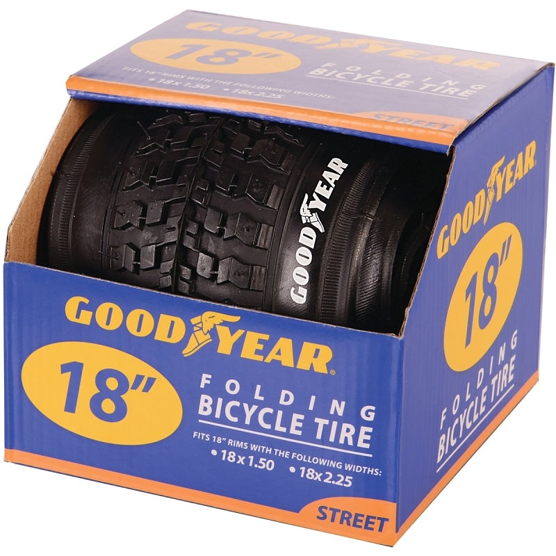 Kent 91054 Bike Tire, Folding, Black, For: 18 x 1-1/2 to 2-1/2 in Rim