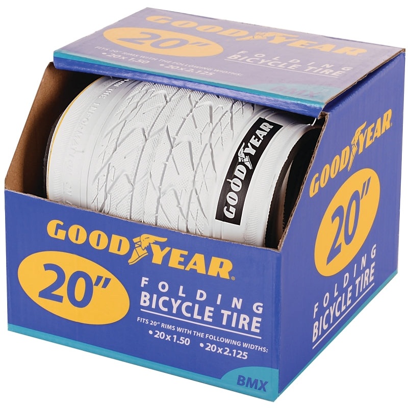 Kent 91056 BMX Tire, Folding, White, For: 20 x 1-1/2 to 2-1/8 in Rim