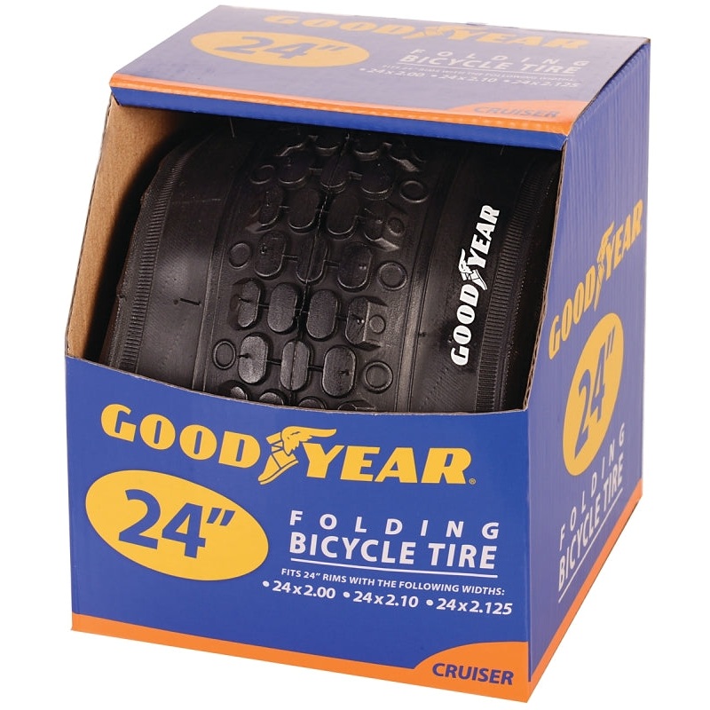 Kent 91058 Cruiser Tire, 24 x 2 in Dimensions, Folding, Black, For: 24 x 2 to 2.10 to 2-1/8 in Rim