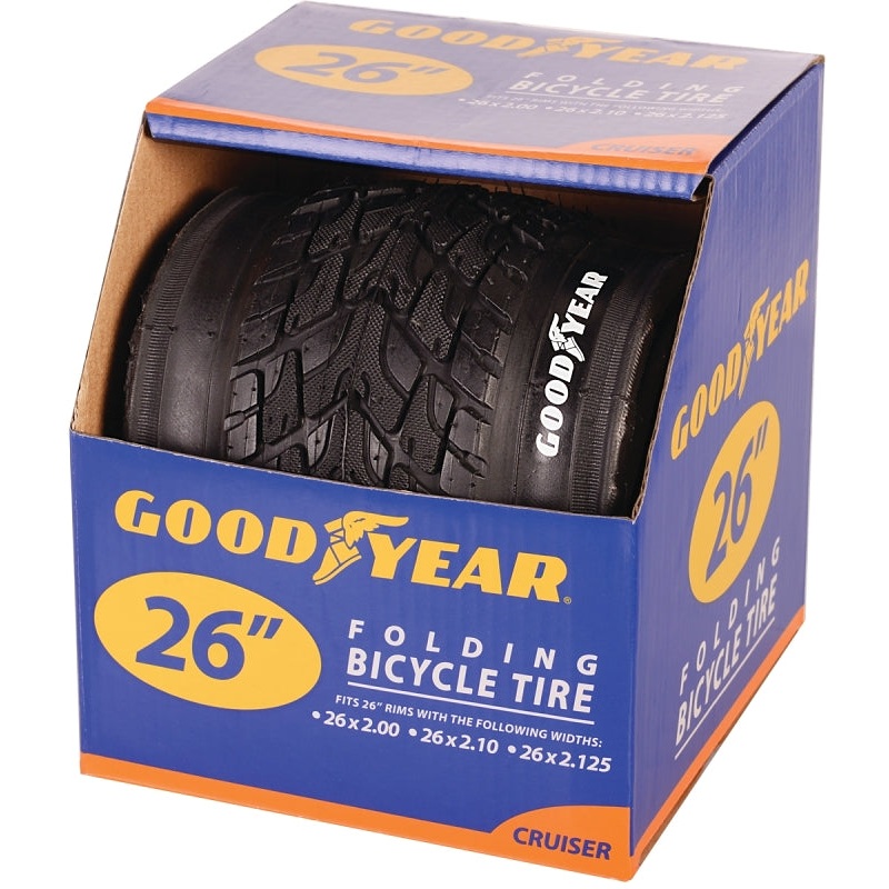 Kent 91060 Cruiser Tire, 26 x 2-1/8 in Dimensions, Folding, Black, For: 24 x 2 to 2.10 to 2-1/8 in Rim