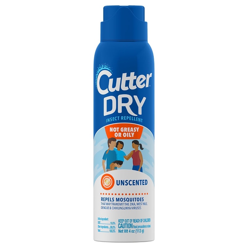 Cutter HG-96058 Dry Insect Repellent, 4 oz Aerosol Can, Liquid, Off-White/Yellow, Deet, Ethanol