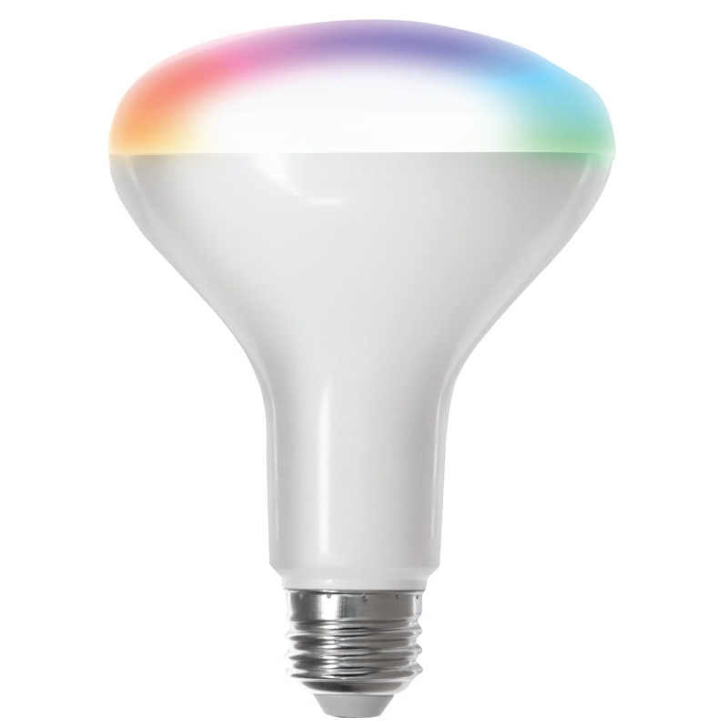 Feit Electric BR30/RGBW/CA/AG Smart Bulb, 650 Lumens, 2700 to 6500 K Color Temp, 8 W, Wi-Fi Connectivity: 2.4 GHz