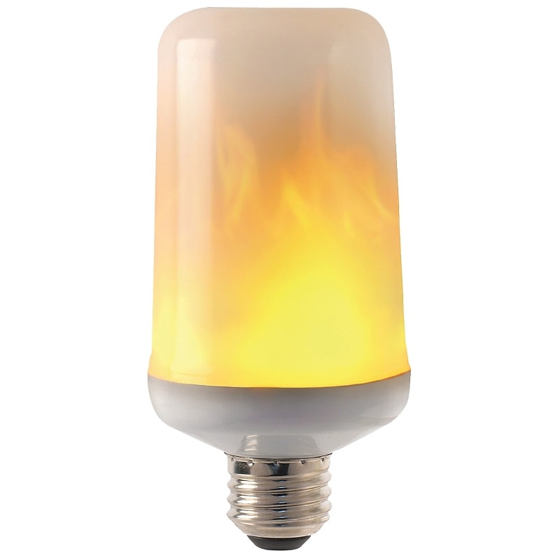 Feit Electric C/FLAME/LED LED Bulb, Specialty, T60 Lamp, E26 Lamp Base, White, Warm White Light, 1500 K Color Temp