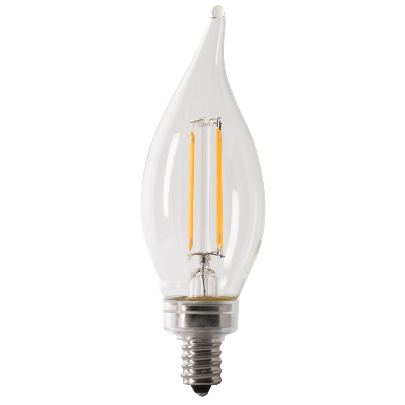 Feit Electric CFC40/927CA/FIL/6 LED Bulb, Decorative, 300 Lumens, 3.3 W, Flame Tip Lamp, 40 W Equivalent, Soft White