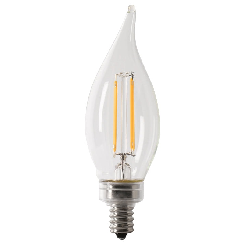 Feit Electric CFC60/927CA/FIL/6 LED Bulb, Decorative, 60 W Equivalent, E12 Lamp Base, Dimmable, Clear