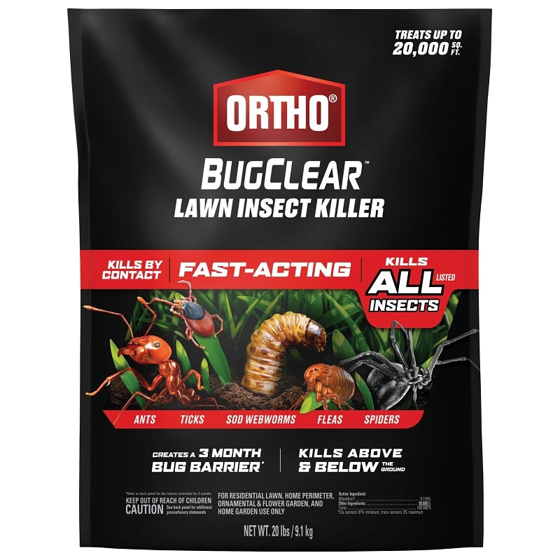 Ortho BugClear 0425610 Insect Killer, Granular, Spreader Application, 20 lb Bag