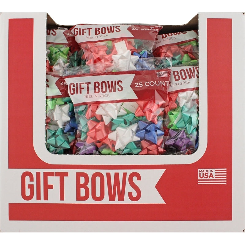 Santas Forest 68817 Gift Bow Counter Display Box, Star Design, Polypropylene, Assorted Color