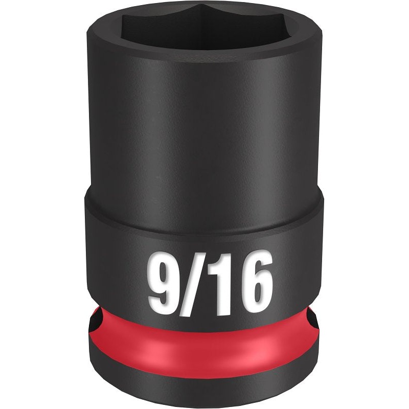 Milwaukee SHOCKWAVE Impact Duty Series 49-66-6107 Shallow Impact Socket, 9/16 in Socket, 3/8 in Drive, Square Drive