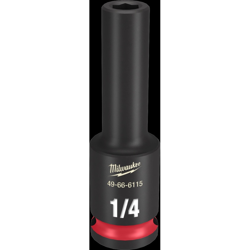 Milwaukee SHOCKWAVE Impact Duty Series 49-66-6115 Deep Impact Socket, 1/4 in Socket, 3/8 in Drive, Square Drive