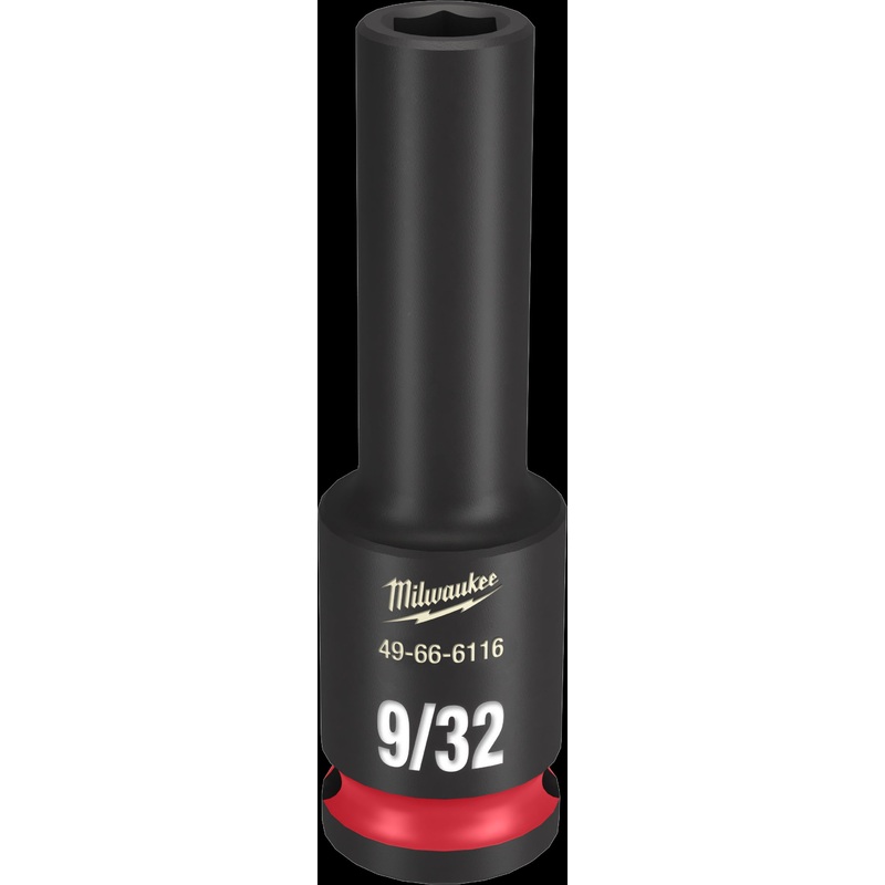 Milwaukee SHOCKWAVE Impact Duty Series 49-66-6116 Deep Impact Socket, 9/32 in Socket, 3/8 in Drive, Square Drive