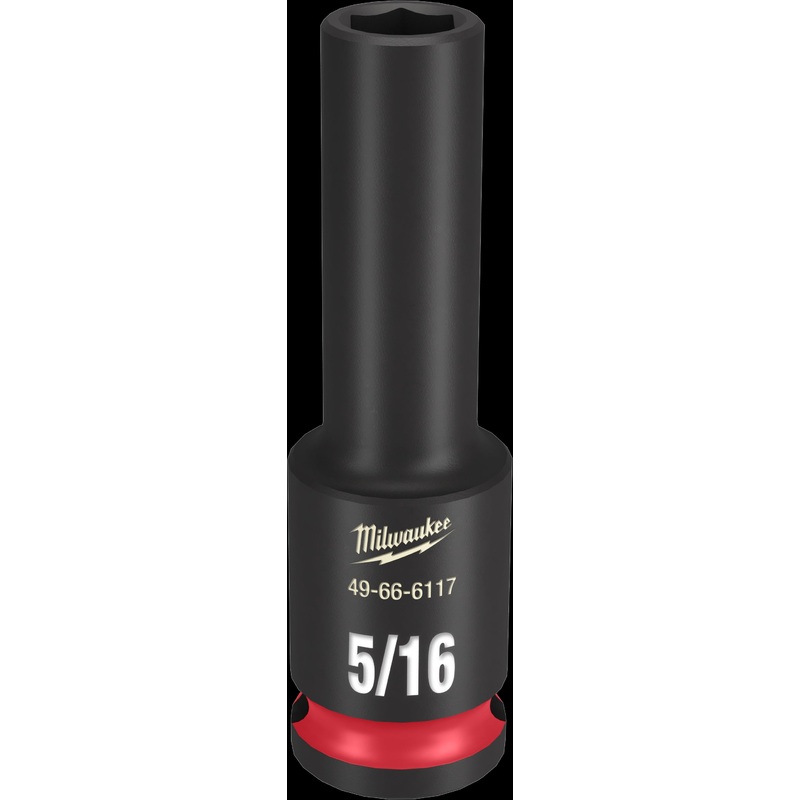 Milwaukee SHOCKWAVE Impact Duty Series 49-66-6117 Deep Impact Socket, 5/16 in Socket, 3/8 in Drive, Square Drive