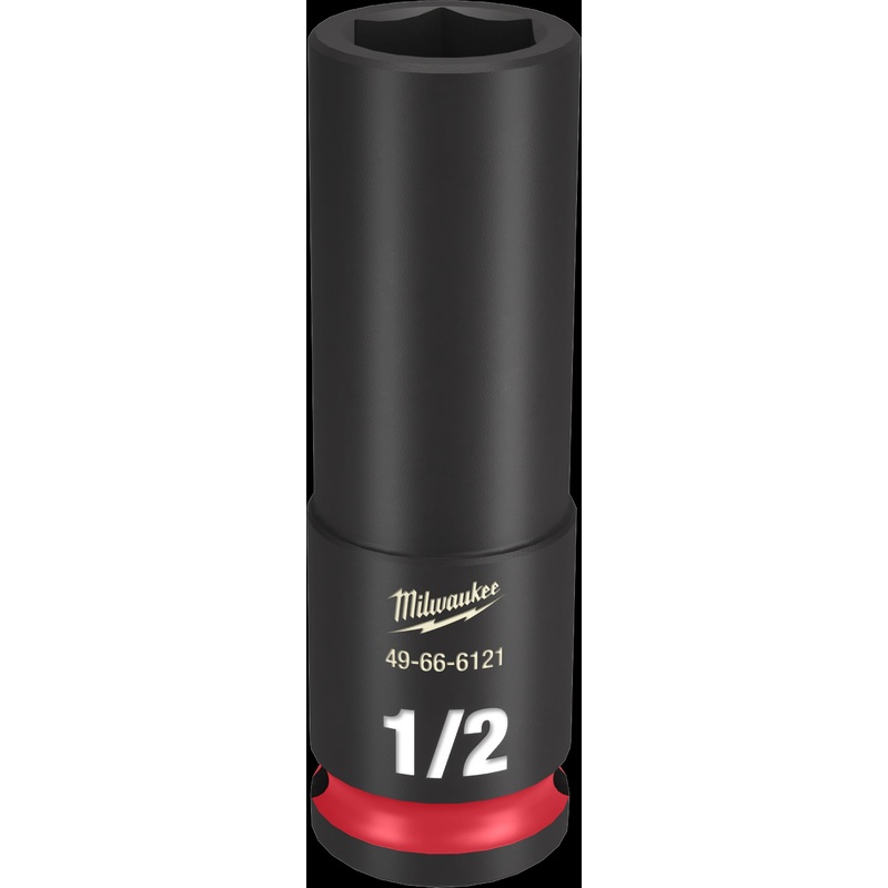 Milwaukee SHOCKWAVE Impact Duty Series 49-66-6121 Deep Impact Socket, 1/2 in Socket, 3/8 in Drive, Square Drive