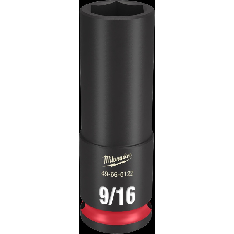 Milwaukee SHOCKWAVE Impact Duty Series 49-66-6122 Deep Impact Socket, 9/16 in Socket, 3/8 in Drive, Square Drive