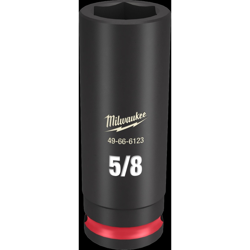 Milwaukee SHOCKWAVE Impact Duty Series 49-66-6123 Deep Impact Socket, 5/8 in Socket, 3/8 in Drive, Square Drive