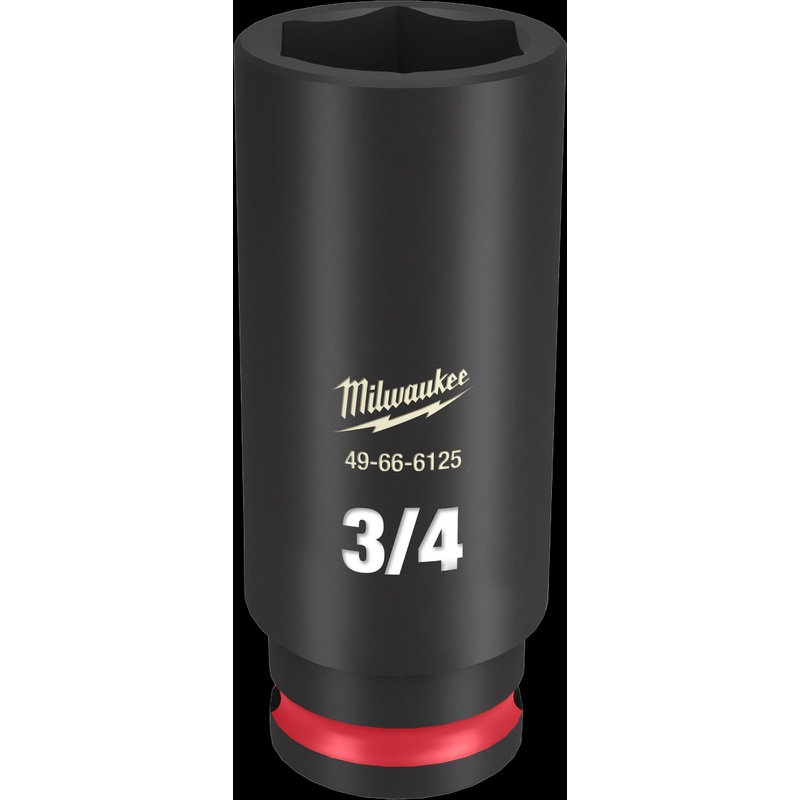 Milwaukee SHOCKWAVE Impact Duty Series 49-66-6125 Deep Impact Socket, 3/4 in Socket, 3/8 in Drive, Square Drive