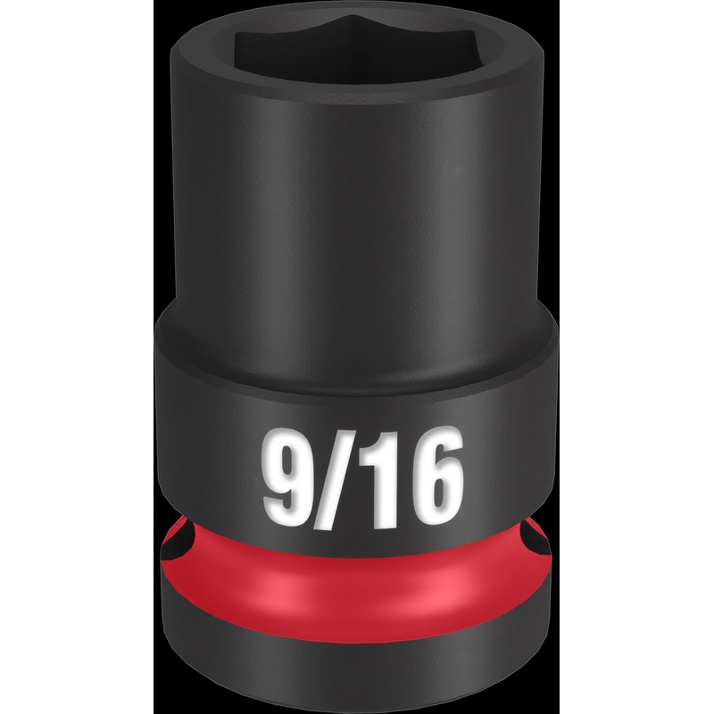 Milwaukee SHOCKWAVE Impact Duty Series 49-66-6203 Shallow Impact Socket, 9/16 in Socket, 1/2 in Drive, Square Drive