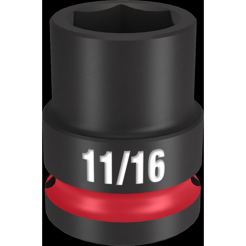 Milwaukee SHOCKWAVE Impact Duty Series 49-66-6205 Shallow Impact Socket, 11/16 in Socket, 1/2 in Drive, Square Drive