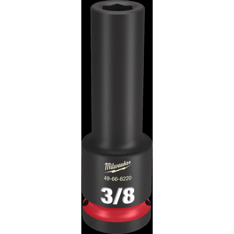 Milwaukee SHOCKWAVE Impact Duty Series 49-66-6220 Deep Impact Socket, 3/8 in Socket, 1/2 in Drive, Square Drive