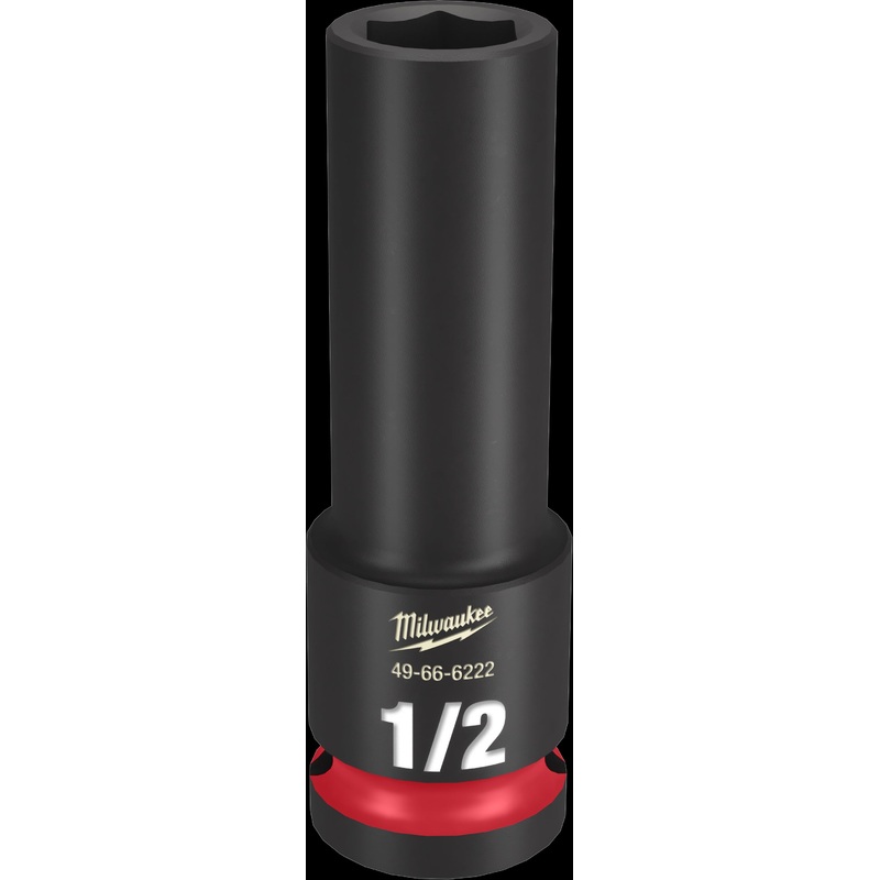 Milwaukee SHOCKWAVE Impact Duty Series 49-66-6222 Deep Impact Socket, 1/2 in Socket, 1/2 in Drive, Square Drive