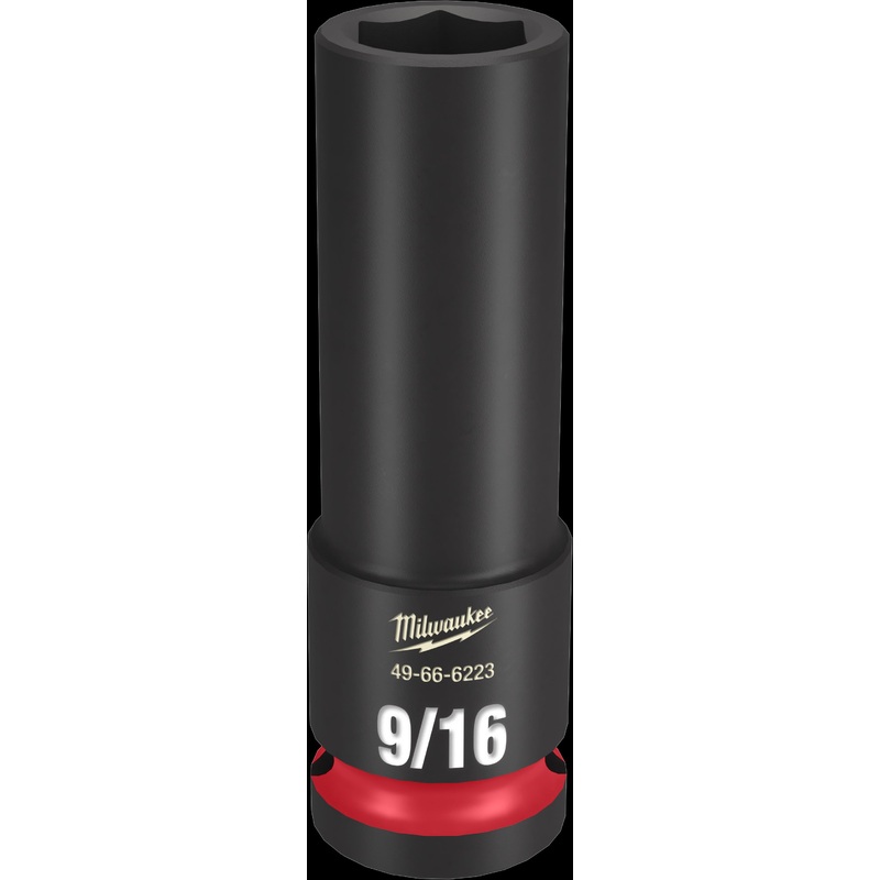 Milwaukee SHOCKWAVE Impact Duty Series 49-66-6223 Deep Impact Socket, 9/16 in Socket, 1/2 in Drive, Square Drive