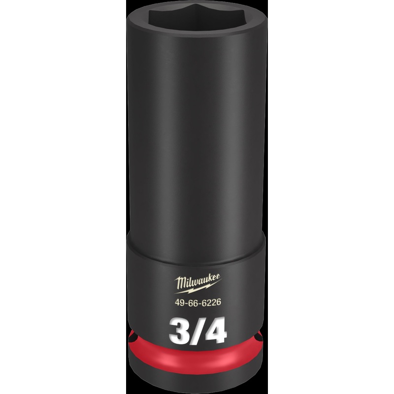 Milwaukee SHOCKWAVE Impact Duty Series 49-66-6226 Deep Impact Socket, 3/4 in Socket, 1/2 in Drive, Square Drive