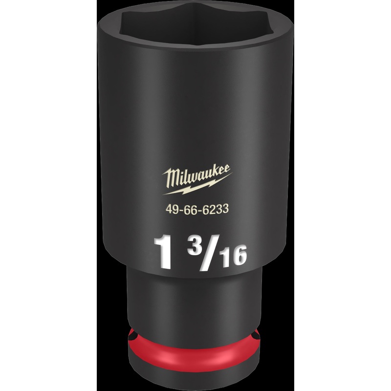Milwaukee SHOCKWAVE Impact Duty Series 49-66-6233 Deep Impact Socket, 1-3/16 in Socket, 1/2 in Drive, Square Drive