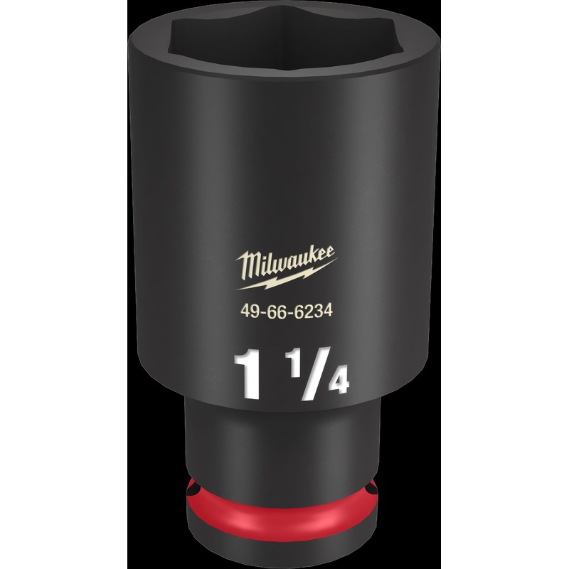 Milwaukee SHOCKWAVE Impact Duty Series 49-66-6234 Deep Impact Socket, 1-1/4 in Socket, 1/2 in Drive, Square Drive