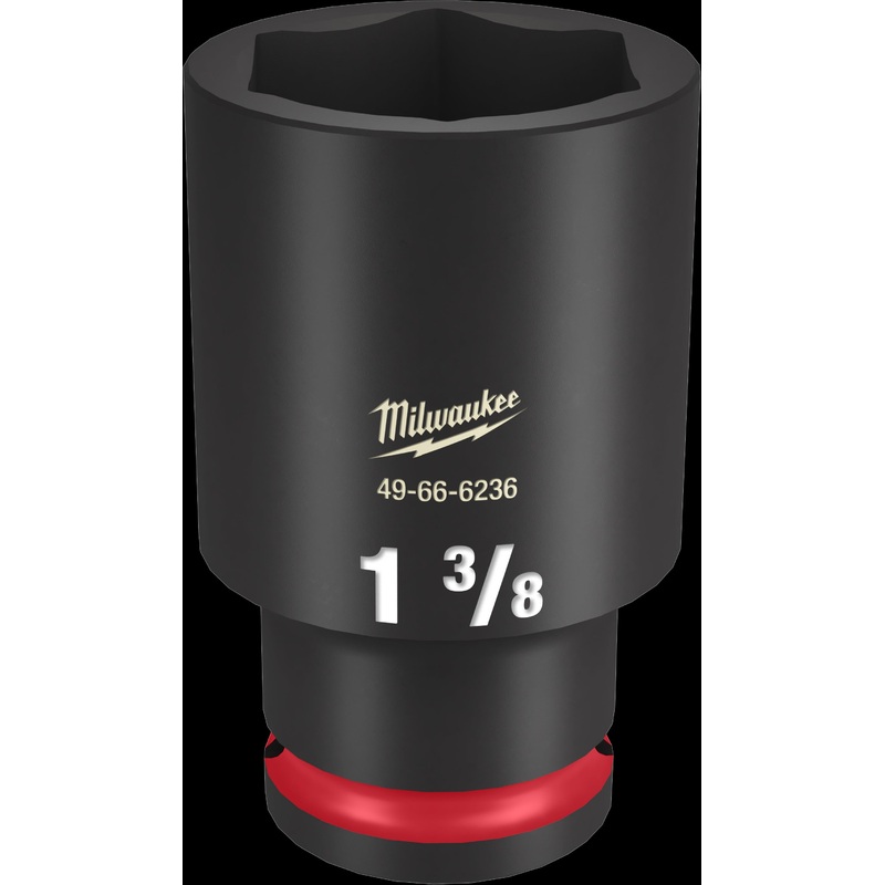 Milwaukee SHOCKWAVE Impact Duty Series 49-66-6236 Deep Impact Socket, 1-3/8 in Socket, 1/2 in Drive, Square Drive