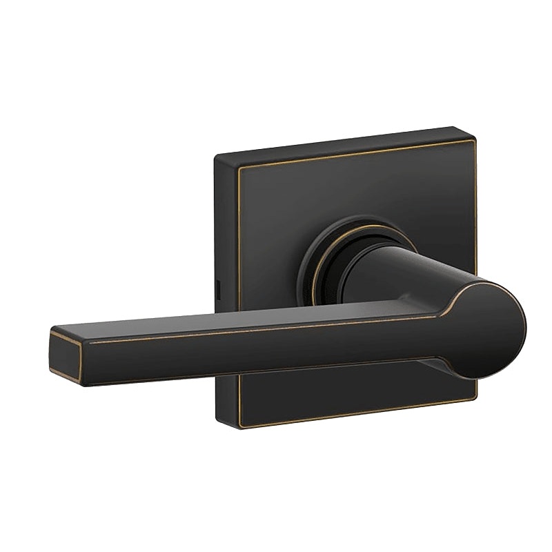 Schlage J Series J10 SOL 716 COL Passage Lever, Mechanical Lock, Aged Bronze, Metal, Residential, 3 Grade
