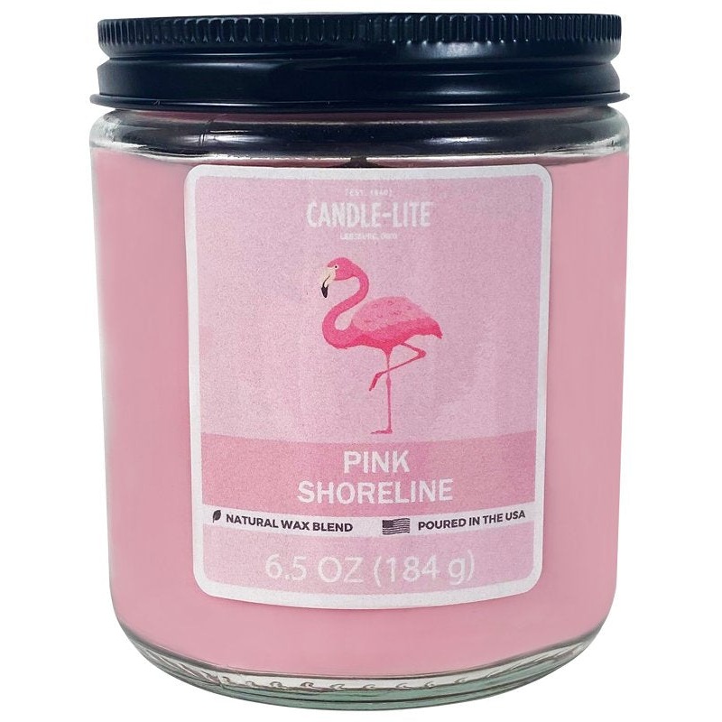 Candle-Lite 46031271 Jar Candle, 6.5 oz Candle, Pink Shoreline Fragrance