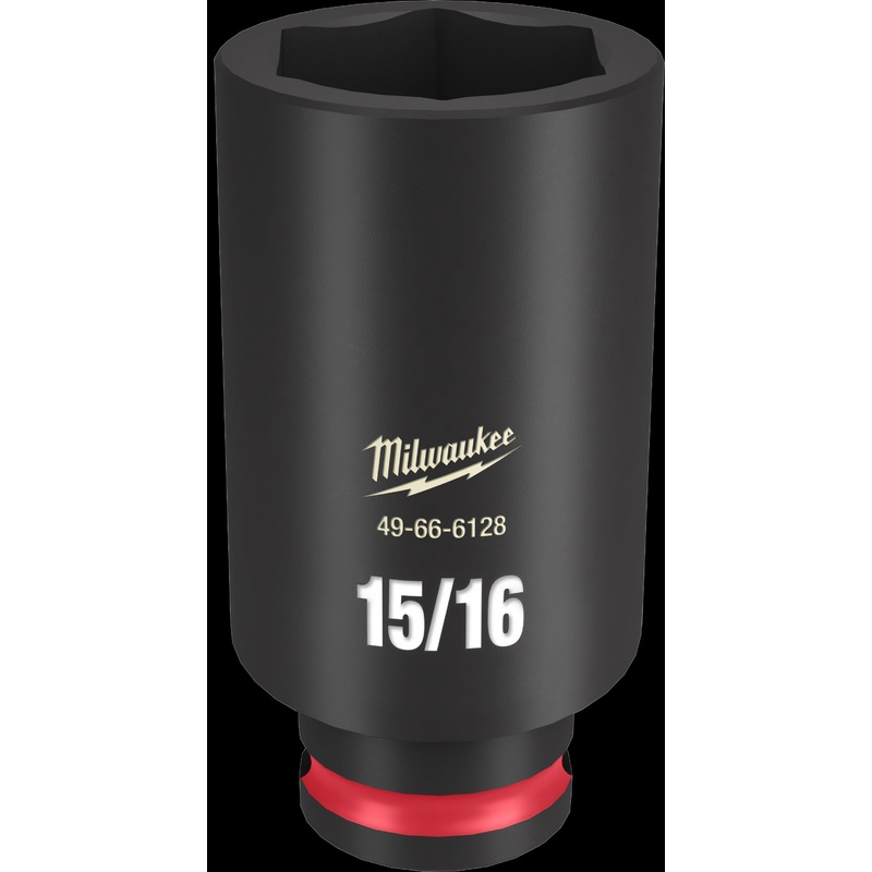 Milwaukee SHOCKWAVE Impact Duty Series 49-66-6128 Deep Impact Socket, 15/16 in Socket, 3/8 in Drive, Square Drive