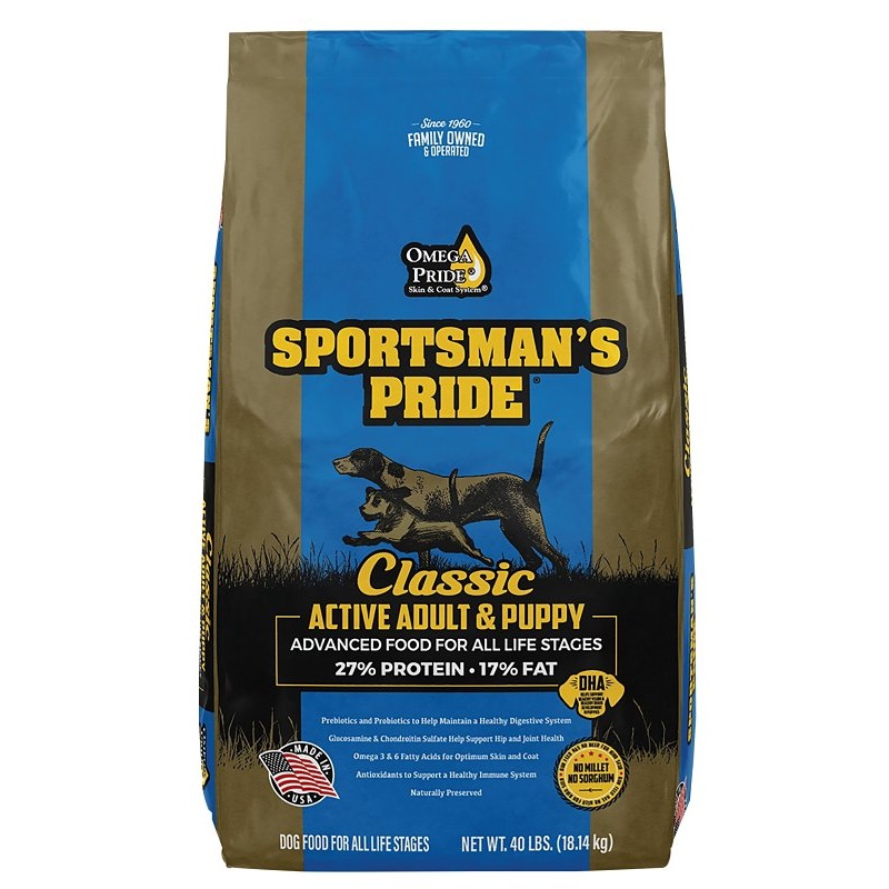 Sportsman’s Pride Classic 10321 Dog Food, Adult, Puppy Breed, Dry, 40 lb Bag