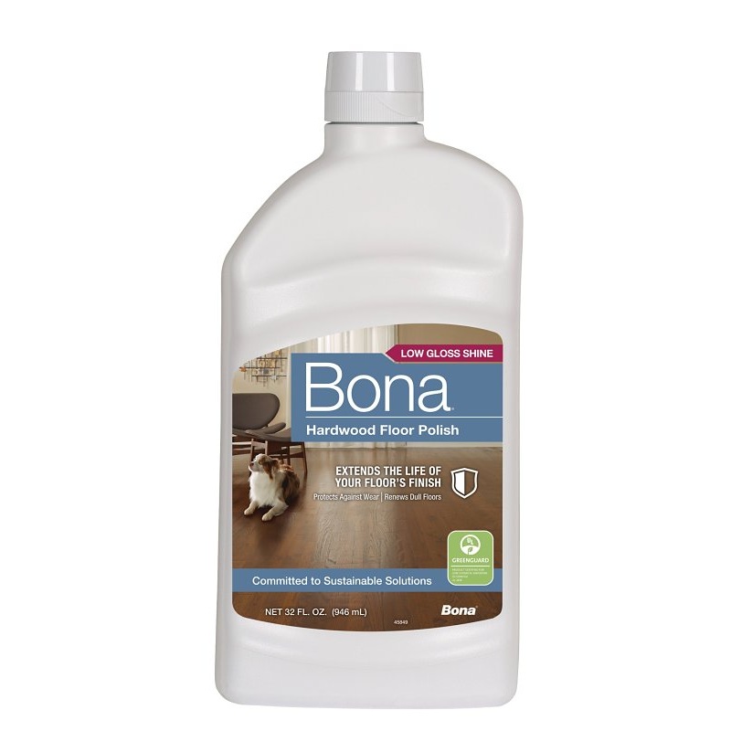 Bona WP500351001 Floor Polish, 32 oz, White, Liquid, Water/Aqua, Acrylic Copolymer, Tributoxyethyl Phosphate