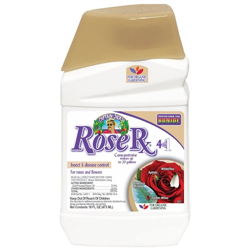 Bonide Captain Jack’s Rose Rx 817-P Fungicide/Miticide/Insecticide, Liquid, Spray Application, 1 pt
