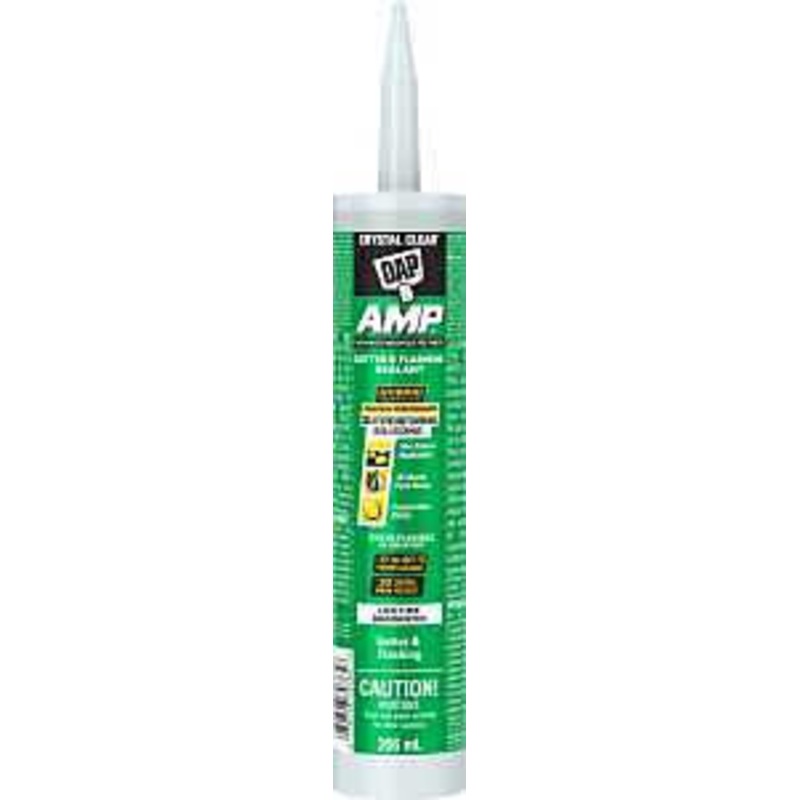DAP AMP 7079870765 Gutter and Flashing Sealant, Crystal Clear, Paste, 266 mL