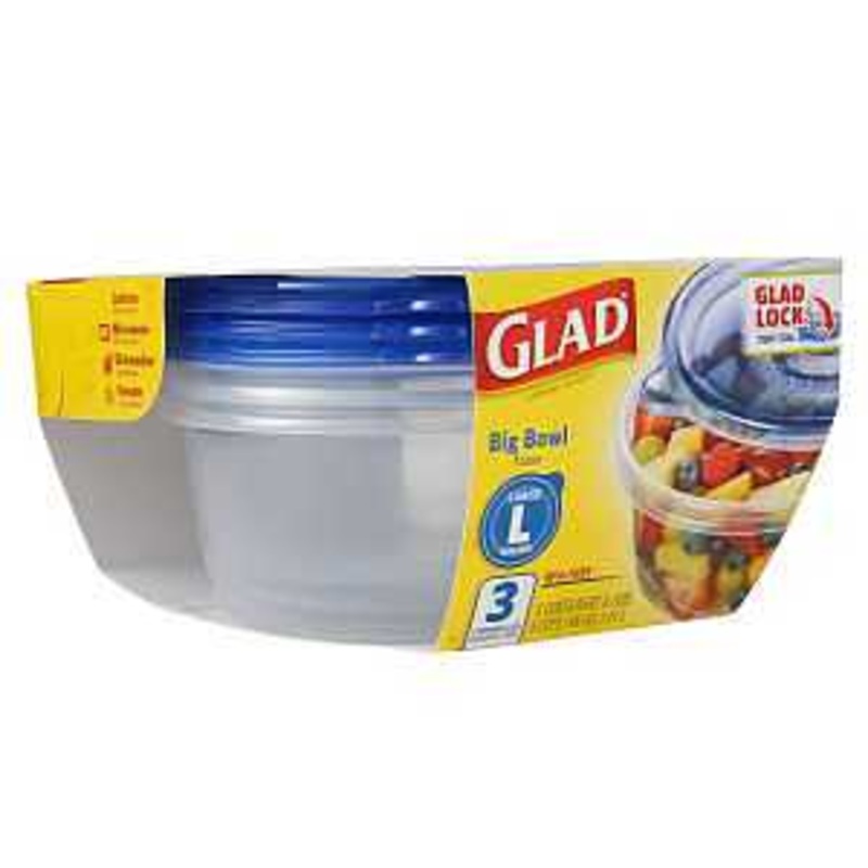 Glad BBG10691 Large Big Bowl, 48 oz, Plastic, Clear