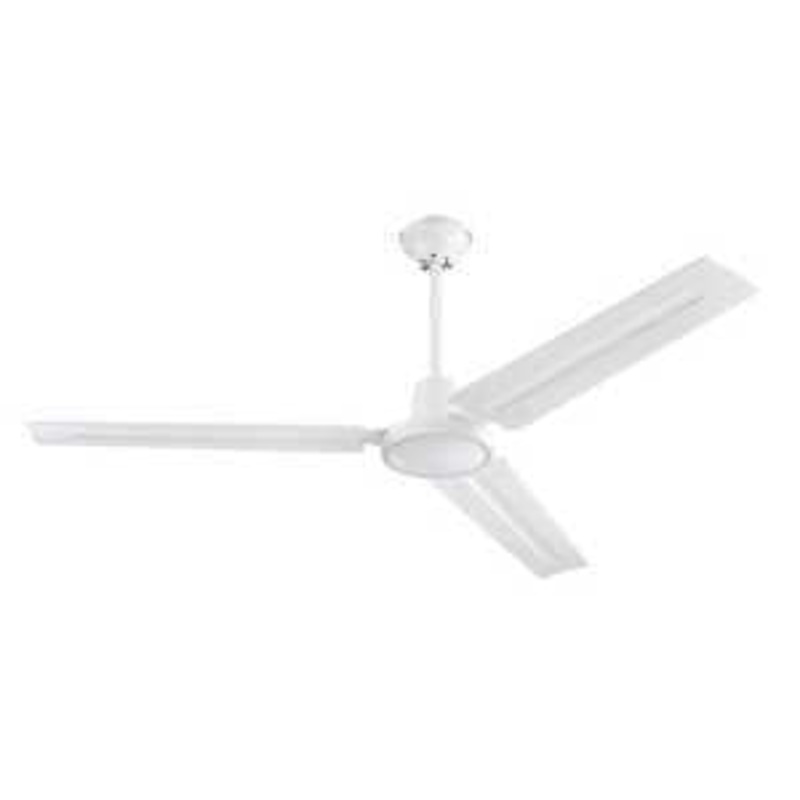 Westinghouse 7812700 Ceiling Fan, 3-Blade, White Blade, 56 in Sweep, Steel Blade, 5-Speed