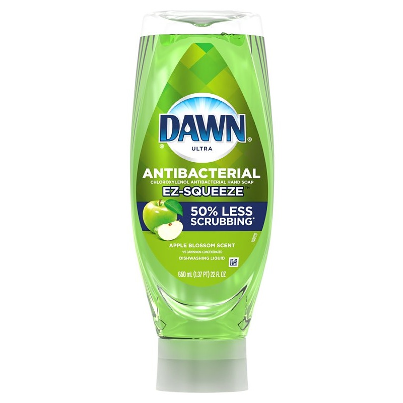 Dawn 52044 Antibacterial Hand Soap, 22 fl-oz Bottle, Liquid, Apple Blossom, Clear Green