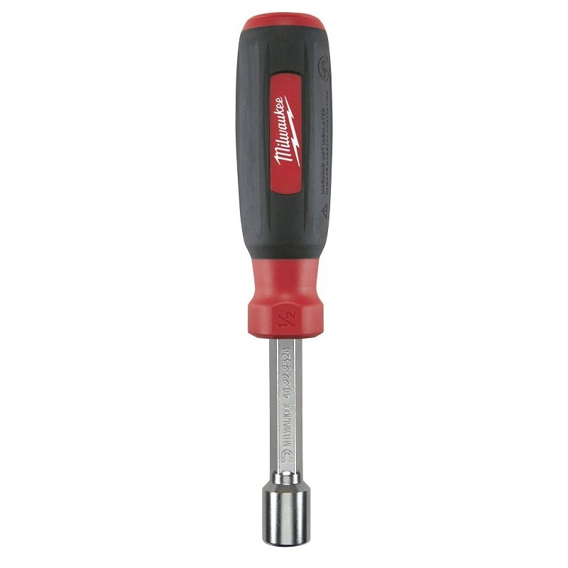 Milwaukee 48-22-2526 Nut Driver, 1/2 in Drive, 7-1/2 in OAL, Cushion-Grip Handle, Black/Red Handle, 3 in L Shank