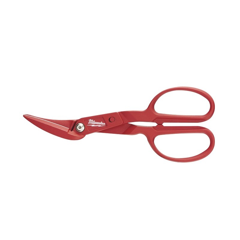 Milwaukee 48-22-4005 Offset Tinner Snips, 11-5/16 in OAL, 2 in L Cut, Offset Cut, Steel Blade, Contoured Handle