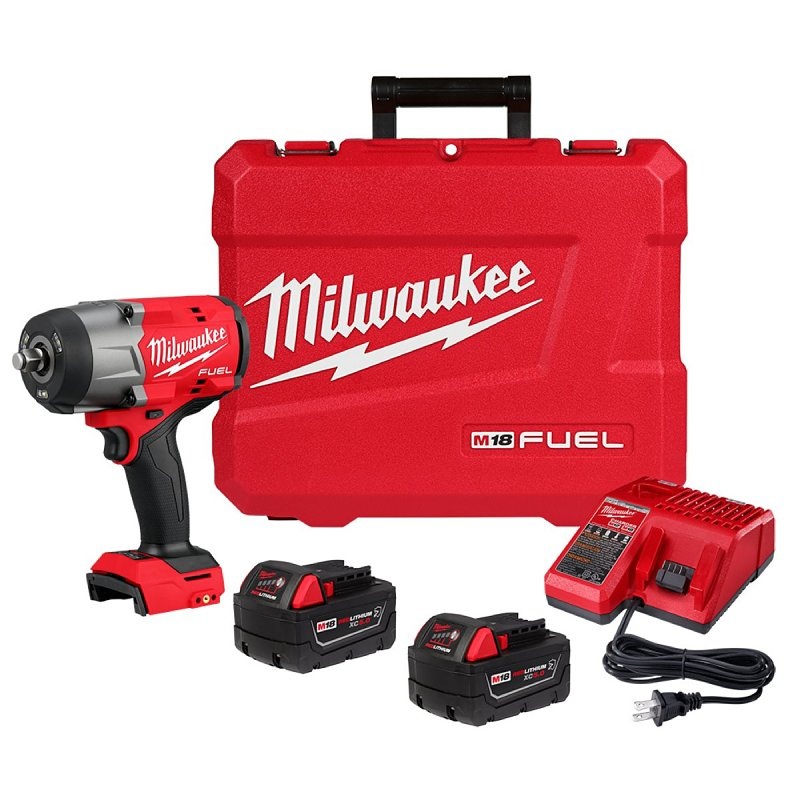 Milwaukee M18 FUEL 2967-22 Series High-Torque Impact Wrench with Friction Ring Kit, Battery Included, 18 V, 1/2 in Drive
