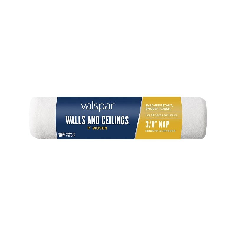 Valspar 888550900 Paint Roller Cover, 3/8 in Thick Nap, 9 in L, Polyester Cover, 1/PK