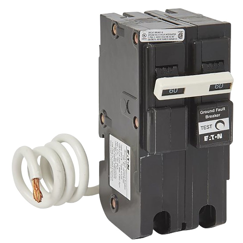 Cutler-Hammer GFTCB260 Circuit Breaker, GFCI, Type GFTCB, 60 A, 2 -Pole, 120/240 V, Plug Mounting
