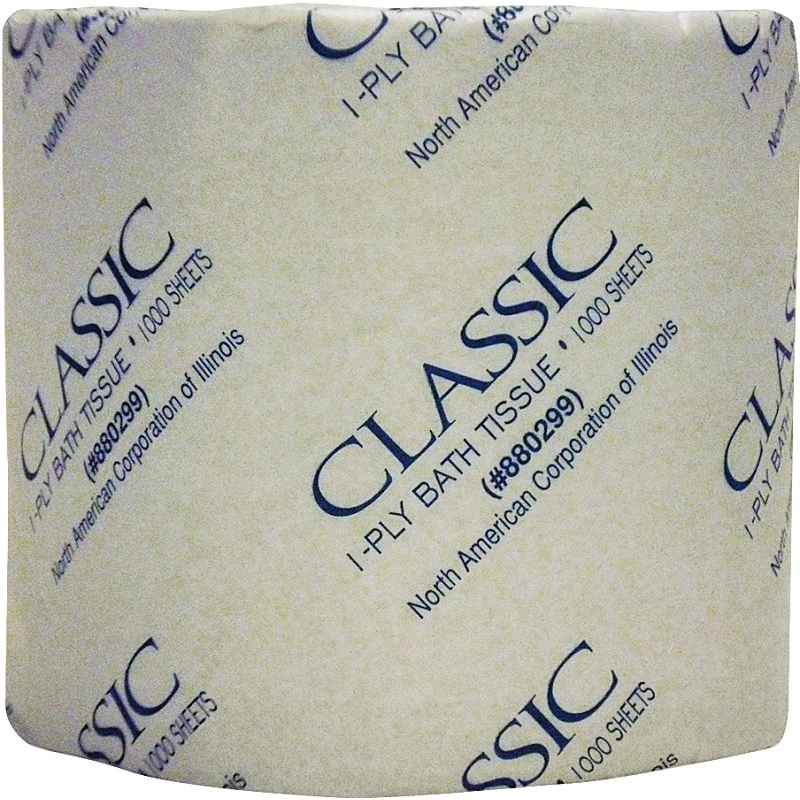 North American Paper Classic Series 880299 Bathroom Tissue, 4 x 3-3/4 in Sheet, 1-Ply, Paper