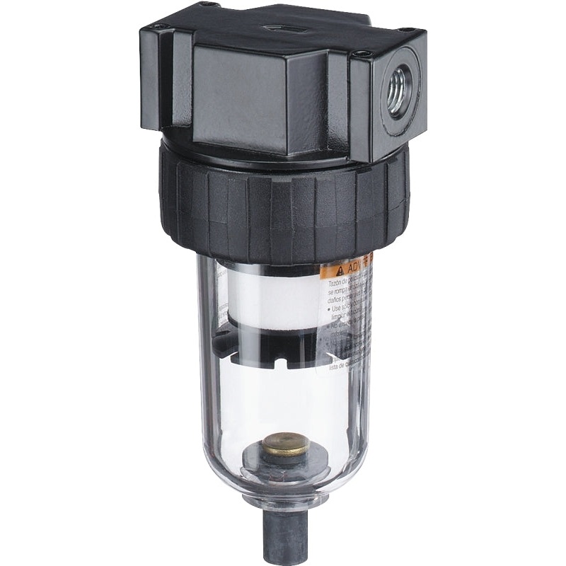 Tru-Flate 27-301 Air Line Filter, Manual, Polycarbonate