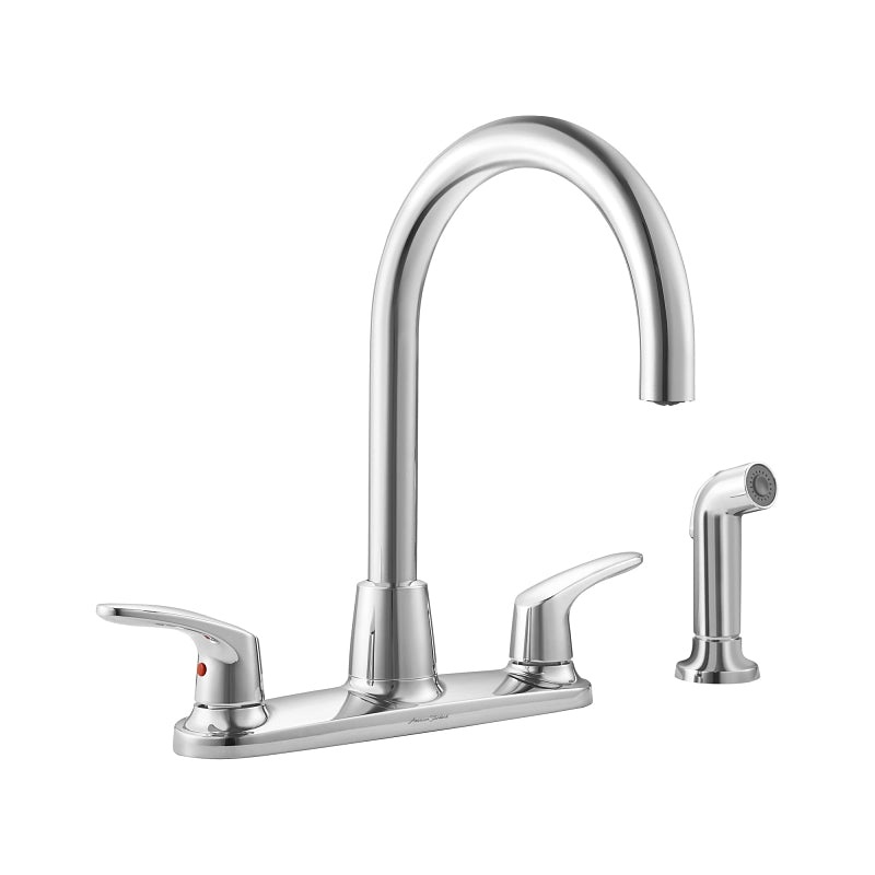 American Standard Colony Pro 7074551.002 Side Spray Kitchen Faucet, 1.5 gpm, 2-Handle, 4-Faucet Hole, Metal
